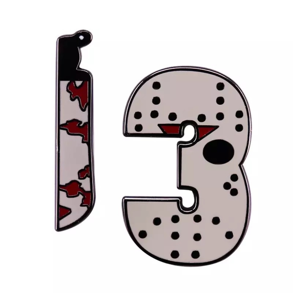 Friday The 13th Horror Jason Mask Enamel Pin Set